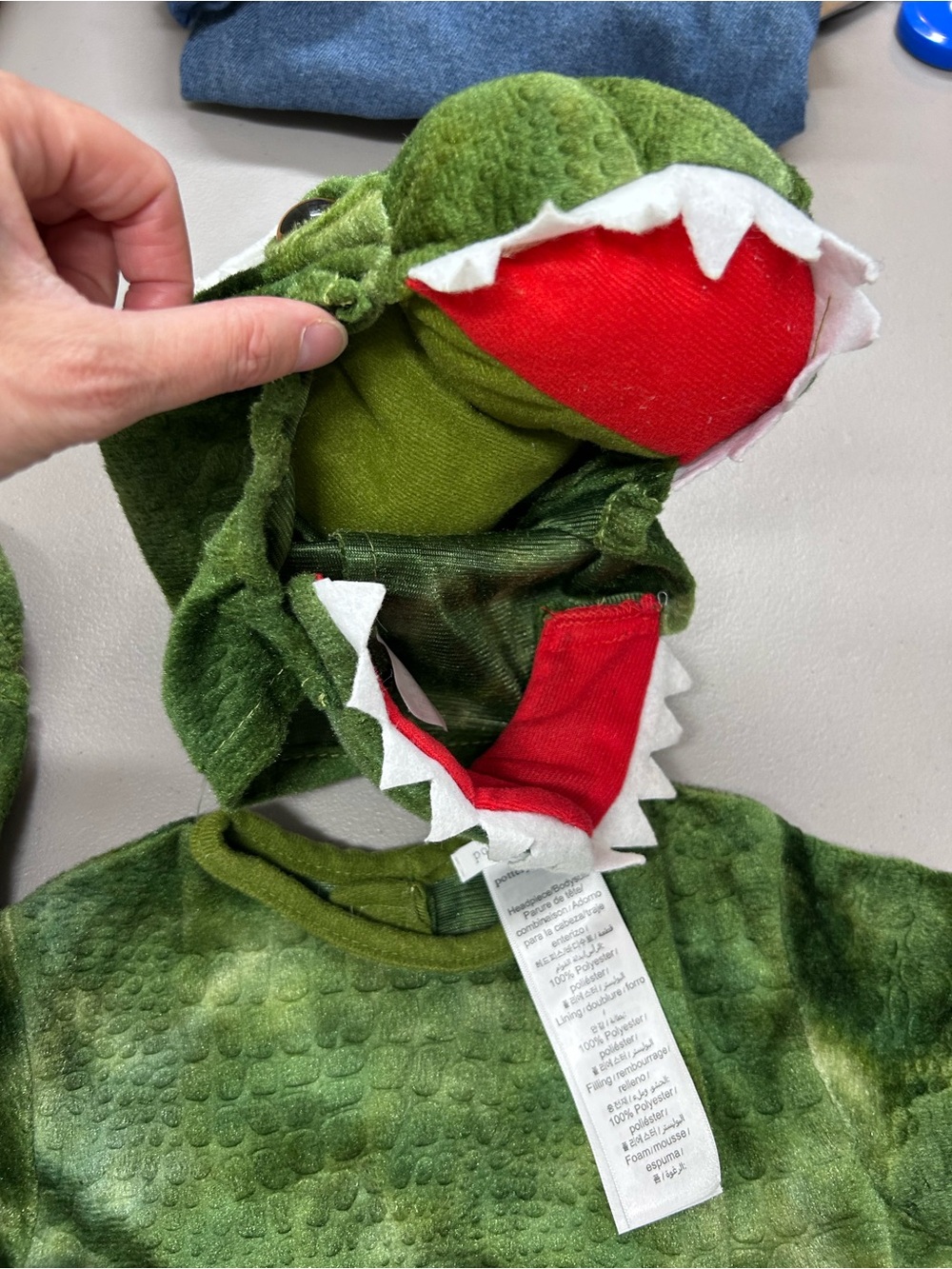Pottery Barn T-Rex Hatching Egg Baby Dinosaur Halloween Costume 12-24 Month NWT - Picture 7 of 9